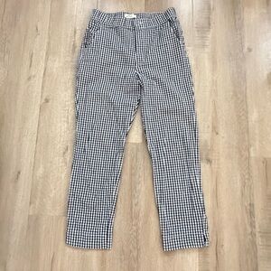 Hollister Women’s Cropped Gingham High Rise‎ Pants Black White Size M